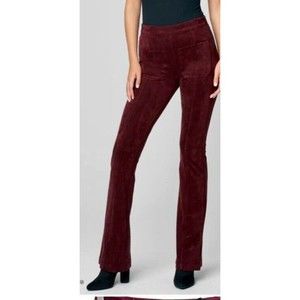 Blank NYC Faux Suade Plum Purple Bootcut Side Zip High Rise Pants 30 Sz 10
